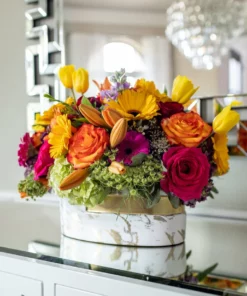 Inspire Me! Home Decor White And Gold Marble Design Oval Vase " From Pops Of Color Home Collection"