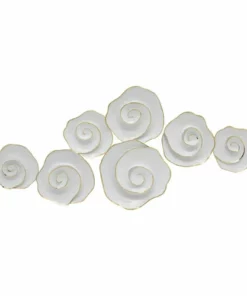 Inspire Me! Home Decor WALL ART & MIRRORS Gold And White Swirl Wall Art