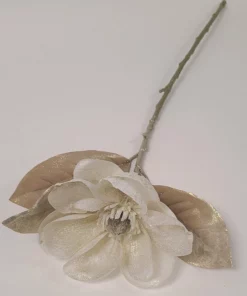 Inspire Me! Home Decor White Sparkle Magnolia Stem