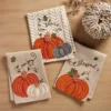 Inspire Me! Home Decor Rustic Embroidered Fall Pumpkin Dish Towel (3 Styles)