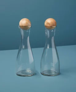 Inspire Me! Home Decor Glass Oil And Vinegar Dispensers With Wooden Stoppers (Set Of 2) KITCHEN 7 Inspire Me! Home Decor Glass Oil And Vinegar Dispensers With Wooden Stoppers (Set Of 2) KITCHEN
