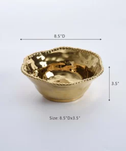 Inspire Me! Home Decor Gold Wavy Beaded Bowls (2 Sizes)