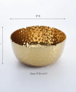 Inspire Me! Home Decor Hammered Porcelain Gold Bowl (2 Sizes) 19 Inspire Me! Home Decor Hammered Porcelain Gold Bowl (2 Sizes)