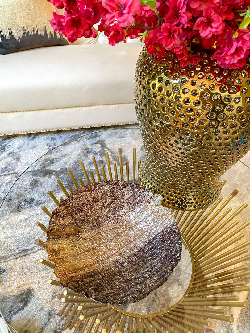 Inspire Me! Home Decor Brown Metallic Round Dish 3 Inspire Me! Home Decor Brown Metallic Round Dish