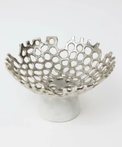 Inspire Me! Home Decor Textured Design Bowl With White Marble Base (2 Colors)