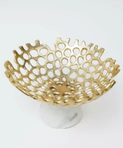 Inspire Me! Home Decor Textured Design Bowl With White Marble Base (2 Colors)