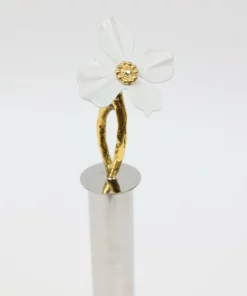 Inspire Me! Home Decor Gold Paper Towel Holder With White Jeweled Flower Details