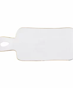 Inspire Me! Home Decor White Ceramic Rectangle Tray W/ Gold Trim KITCHEN 9 Inspire Me! Home Decor White Ceramic Rectangle Tray W/ Gold Trim KITCHEN