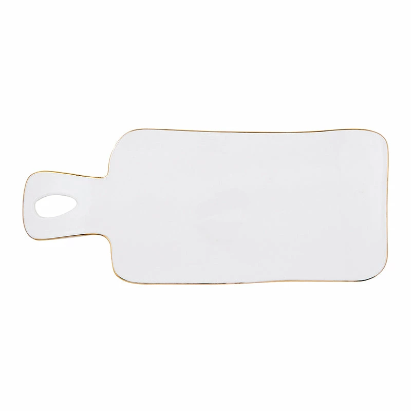 Inspire Me! Home Decor White Ceramic Rectangle Tray W/ Gold Trim KITCHEN 6 Inspire Me! Home Decor White Ceramic Rectangle Tray W/ Gold Trim KITCHEN