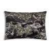 Cloud9d Amal - Charcoal Digital Printed Velvet Oblong Pillow W/ Gold And Silver Print - 20" X 14"