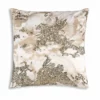 Cloud9d Amal - Ivory/Beige Digital Printed Pillow W/ Gold And Silver Print - 22" X 22" PILLOWS, RUGS, & THROWS 1 Cloud9d Amal - Ivory/Beige Digital Printed Pillow W/ Gold And Silver Print - 22" X 22" PILLOWS, RUGS, & THROWS