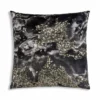 Cloud9d Amal - Charcoal Digital Printed Pillow W/ Gold And Silver Print - 22" X 22"