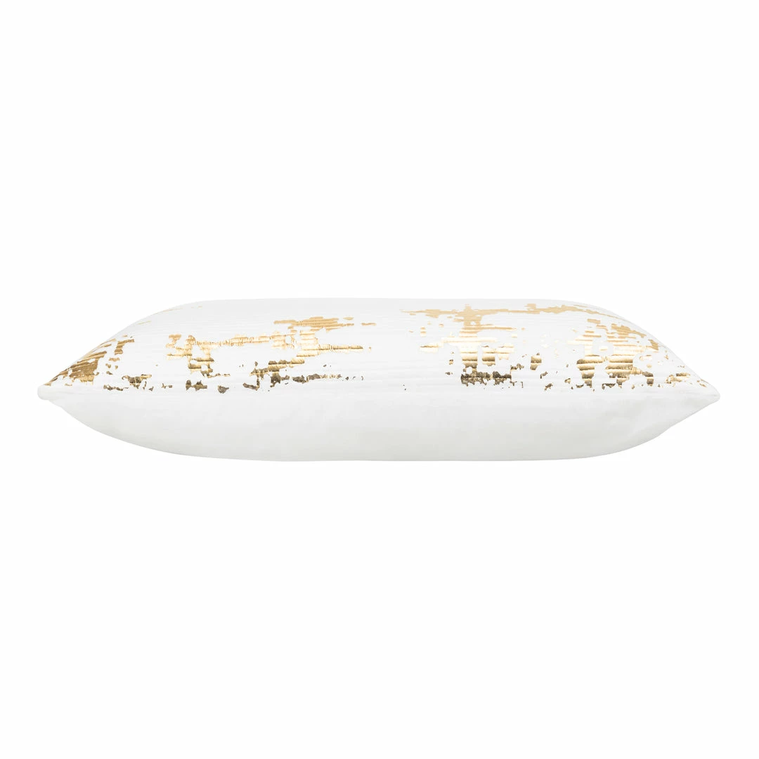 Cloud9d PILLOWS, RUGS, & THROWS Asra - White Velvet Pillow W/ Shiny Gold Foil Print - 20" X 20" 4 Cloud9d PILLOWS, RUGS, & THROWS Asra - White Velvet Pillow W/ Shiny Gold Foil Print - 20" X 20"