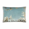 Cloud9d Asra - Oblong Teal Velvet Pillow W/ Quilting And Shiny Gold Foil Print - 20" X 14" PILLOWS, RUGS, & THROWS 2 Cloud9d Asra - Oblong Teal Velvet Pillow W/ Quilting And Shiny Gold Foil Print - 20" X 14" PILLOWS, RUGS, & THROWS