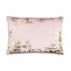 Cloud9d PILLOWS, RUGS, & THROWS Asra - Oblong Mauve Velvet Pillow W/ Quilting And Shiny Gold Foil Print - 20" X 14"