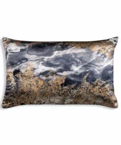 Cloud9d PILLOWS, RUGS, & THROWS Inaya - Abstract Digital Printed Velvet Pillow W/ Gold And Silver Foil - 20