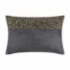Cloud9d Lena - Charcoal Velvet Pillow 5" Top Beaded In Gold Beadwork - 20" X 14" PILLOWS, RUGS, & THROWS