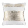 Cloud9d PILLOWS, RUGS, & THROWS Leyla - Ivory Velvet Pillow W/ Hand Painted Gold Brushstrokes - 20" X 20"