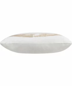 Cloud9d PILLOWS, RUGS, & THROWS Leyla - Ivory Velvet Pillow W/ Hand Painted Gold Brushstrokes - 20
