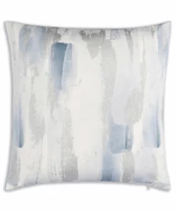 Cloud9d Isla - Digital Printed Outdoor Fabric Pillow In Greys W/ Silver Metallic Print - (2 Styles) - 18" X 18" PILLOWS, RUGS, & THROWS