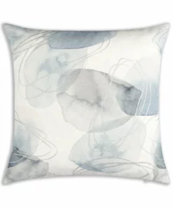 Cloud9d Isla - Digital Printed Outdoor Fabric Pillow In Greys W/ Silver Metallic Print - (2 Styles) - 18" X 18" PILLOWS, RUGS, & THROWS