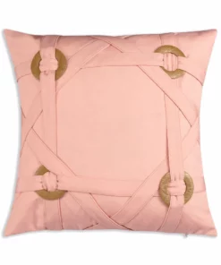 Cloud9d Outdoor Pillow W/ Wooden Rings (3 Colors) - 18" X 18" PILLOWS, RUGS, & THROWS