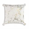 Cloud9d Rami - Faux Fur Pillow W/ Gold Printing And Pom Pom Trim - 20" X 20"