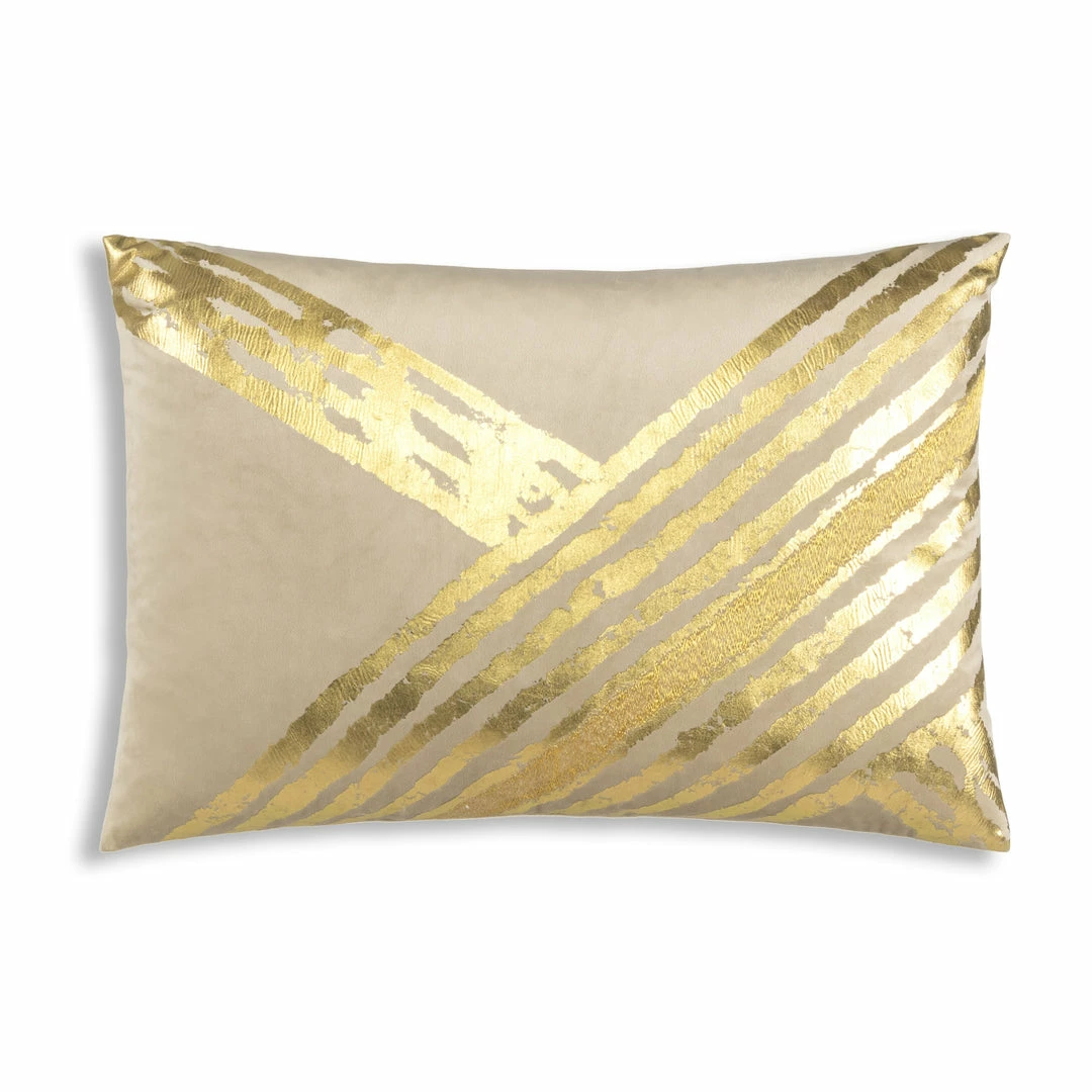 Cloud9d PILLOWS, RUGS, & THROWS Zara - Beige Velvet Pillow W/ Abstract Gold Foil 20 X 14 3 Cloud9d PILLOWS, RUGS, & THROWS Zara - Beige Velvet Pillow W/ Abstract Gold Foil 20 X 14