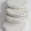 Inspire Me! Home Decor Marble Coasters W/ Silver Hammered Edge