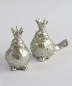 Inspire Me! Home Decor Light Champagne Birds W/ Crowns, Set Of 2