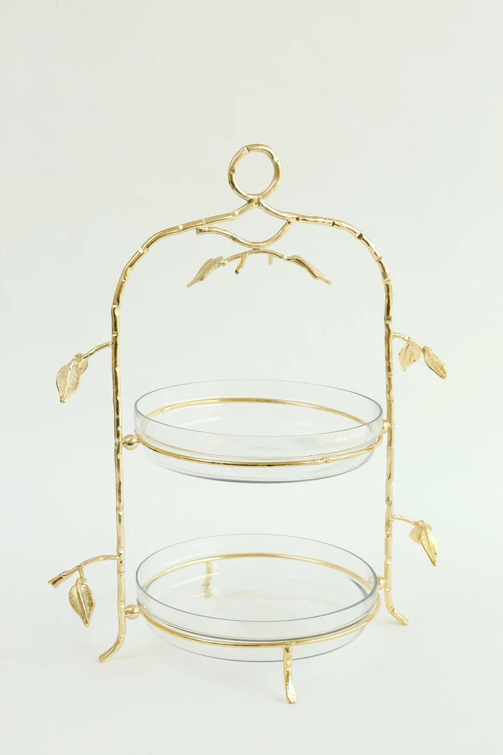 Inspire Me! Home Decor Two-Tiered Gold Leaf Serving Display 10 Inspire Me! Home Decor Two-Tiered Gold Leaf Serving Display