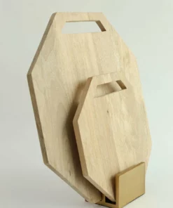 Inspire Me! Home Decor Geometric Mango Wood Boards W/ Gold Stand