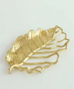 Inspire Me! Home Decor Gold Openwork Leaf Decor/ Trivet