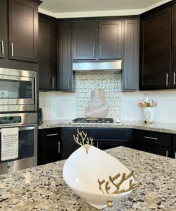 Inspire Me! Home Decor Oblong White Ceramic Bowl With Gold Textured Details