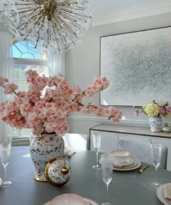 Inspire Me! Home Decor Gold & White Marble Print Ginger Jar