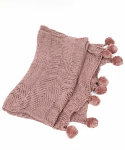 Inspire Me! Home Decor Knit Pom Pom Throw (2 Colors)