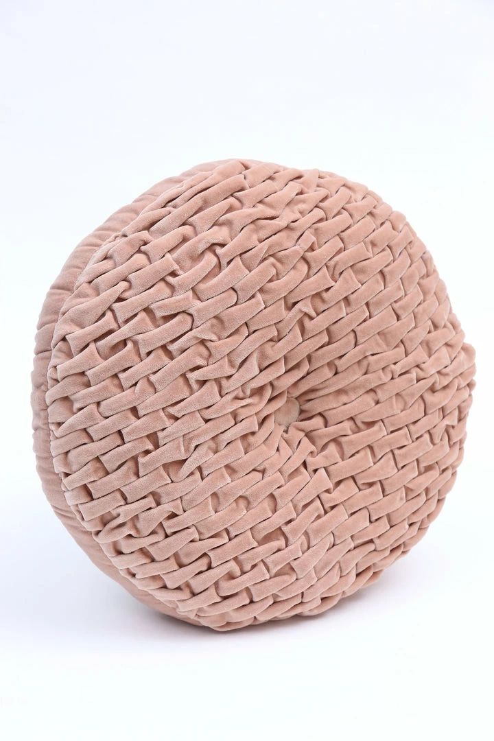 Inspire Me! Home Decor PILLOWS, RUGS, & THROWS Blush Woven Velvet Round Pillow 4 Inspire Me! Home Decor PILLOWS, RUGS, & THROWS Blush Woven Velvet Round Pillow