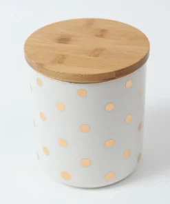 Inspire Me! Home Decor Gold Polka Dots Lidded Jar