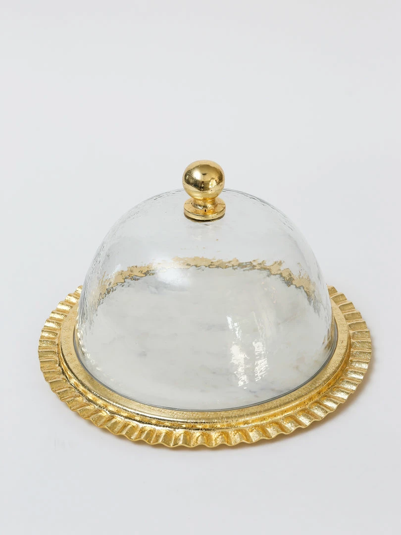 Inspire Me! Home Decor Gold Cake Dome With Ripple Edge (2 Colors) 8 Inspire Me! Home Decor Gold Cake Dome With Ripple Edge (2 Colors)