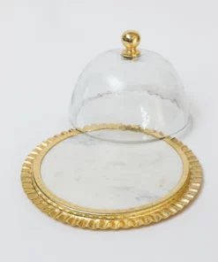 Inspire Me! Home Decor Gold Cake Dome With Ripple Edge (2 Colors) 11 Inspire Me! Home Decor Gold Cake Dome With Ripple Edge (2 Colors)