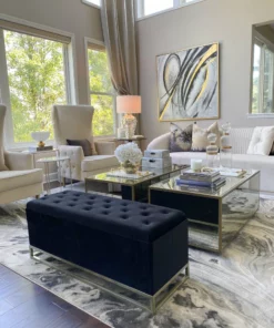 Inspire Me! Home Decor Jessica Storage Bench (2 Colors) Gold