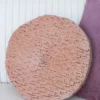Inspire Me! Home Decor PILLOWS, RUGS, & THROWS Blush Woven Velvet Round Pillow