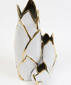 Inspire Me! Home Decor White & Gold Cluster Vase