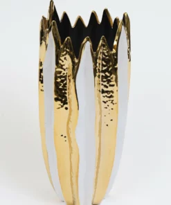 Inspire Me! Home Decor Gold & White Striped Vase (2 Sizes)