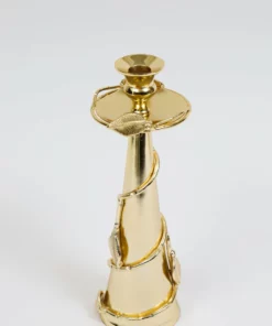 Inspire Me! Home Decor Gold Candle Holder Leaf Design (2 Sizes)
