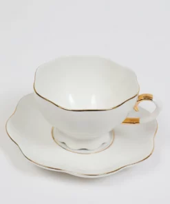 Inspire Me! Home Decor Set Of 2 White & Gold Tea Set