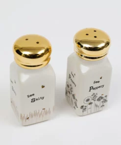 Inspire Me! Home Decor Busy Bees Salt & Pepper Shaker Set Gold
