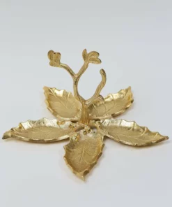 Inspire Me! Home Decor Gold Metal Five Section Leaf Snack Dish