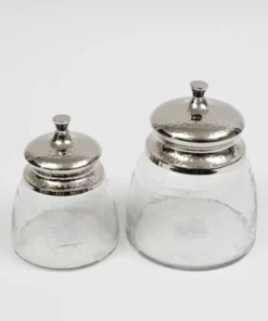 Inspire Me! Home Decor Silver Jar With Lid (2 Sizes)