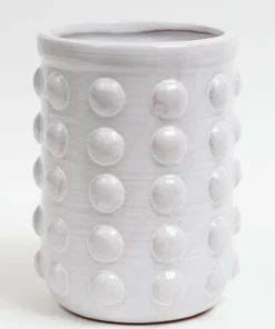 Inspire Me! Home Decor White Beaded Utensil Crock
